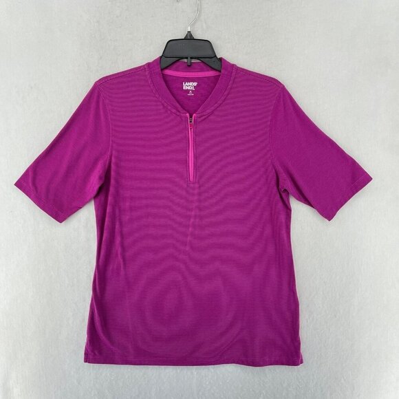 Lands' End Other - Lands' End Polo Shirt Mens M Purple Vivid Dry Speed Blade Zip Pullover